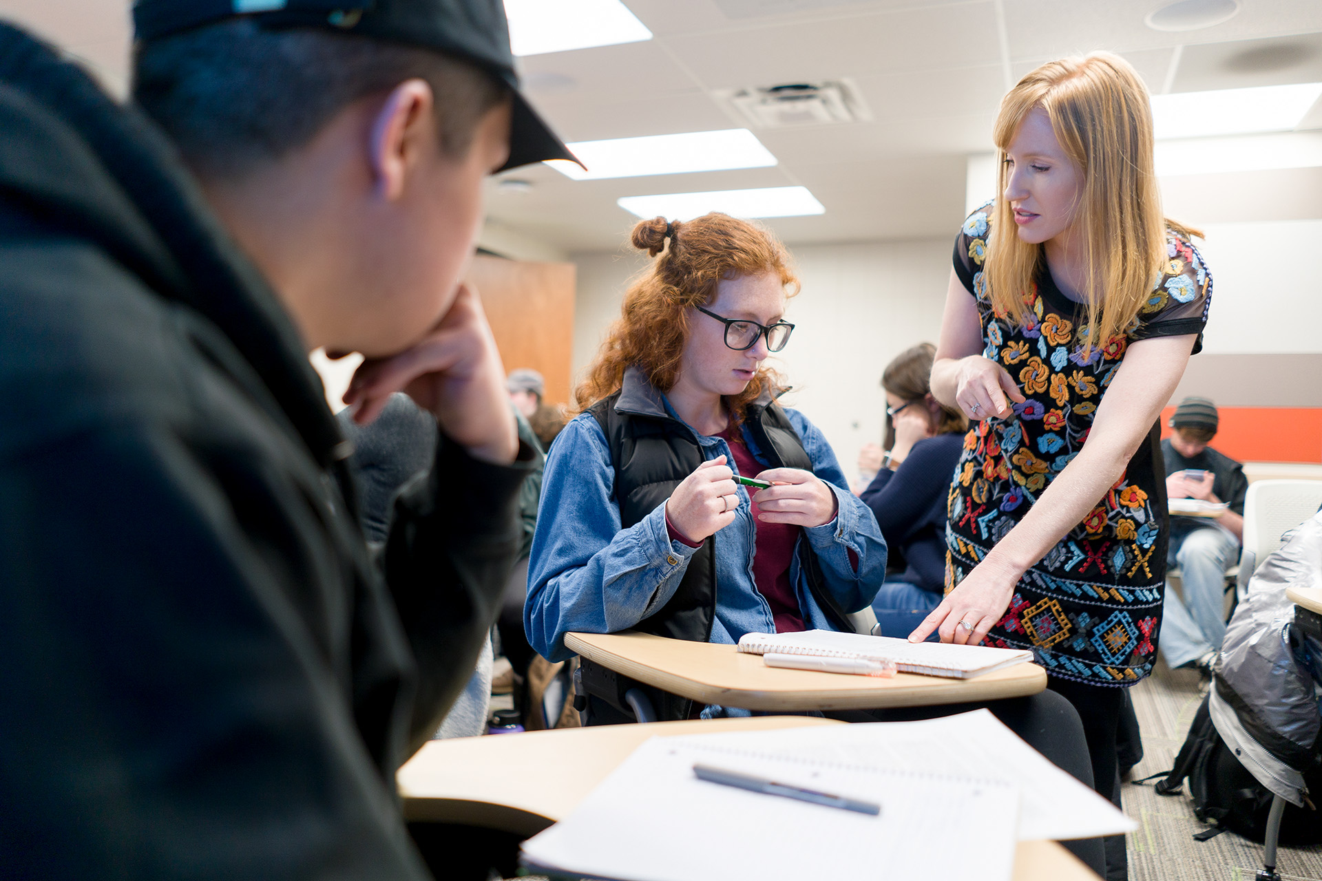 Dr. Allison C. White, Assistant Professor in the Department of Political Science in the College of Libral Arts lectures during class, February 6, 2019