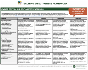 Curriculum/Curricular Alignment domain