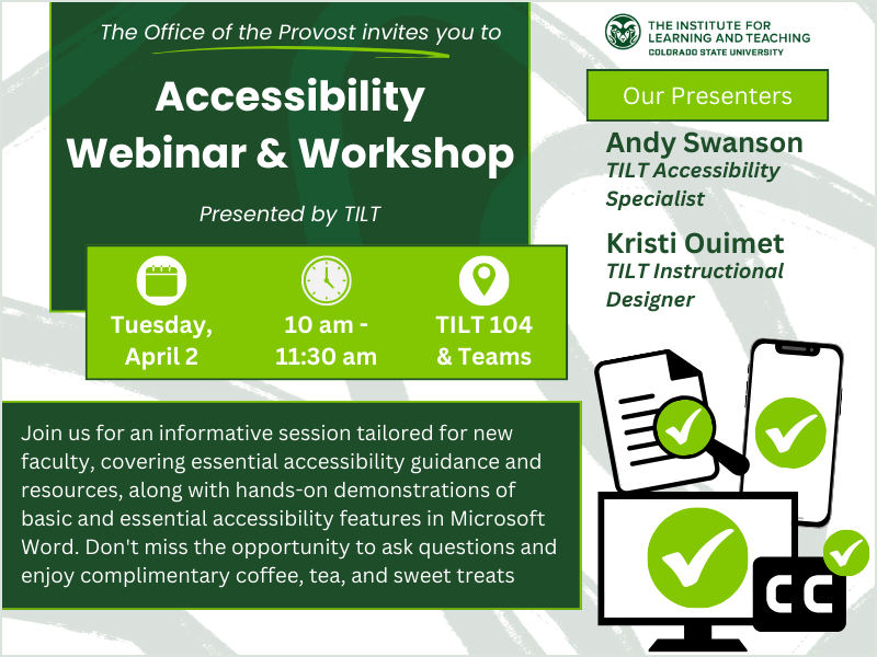 Accessibility Webinar and Workshop