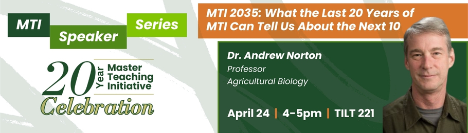 Dr. Andrew Norton Speak on MTI 2035: What the Last 20 Years of MTI Can Tell Us About the Next 10 on April 24, 4 to 5pm, in TILT 221