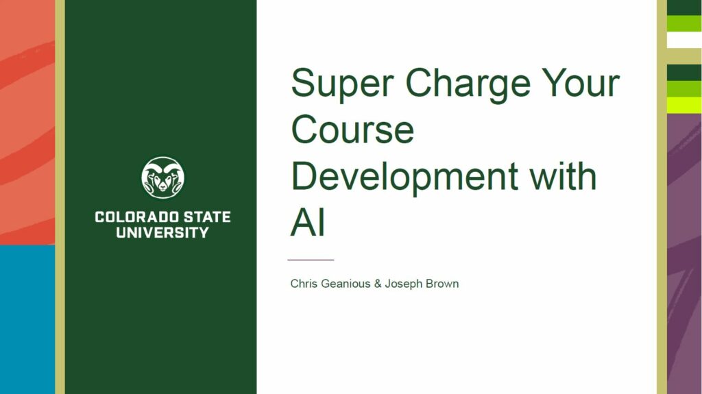 Super Charge Your Course Development with AI PowerPoint Title