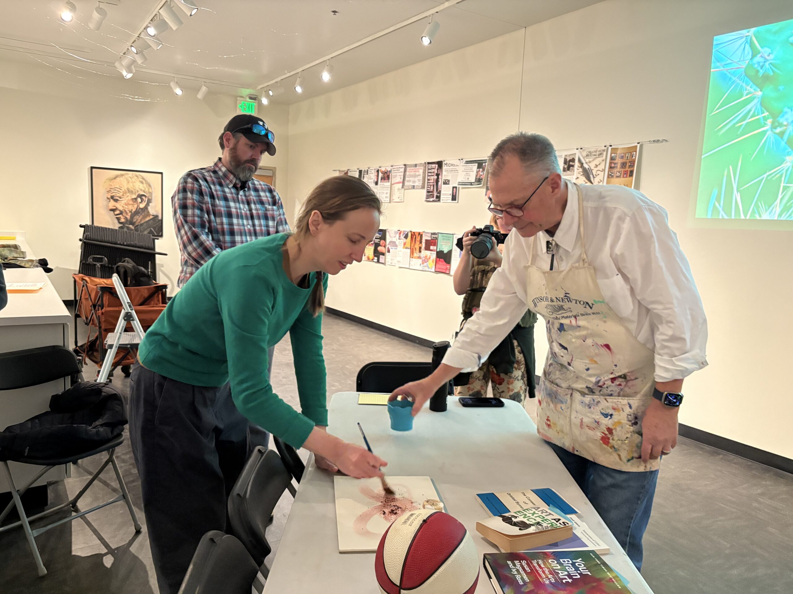 David Pyle, Arts Management instructors, presents at a workshop to a group of CSU faculty