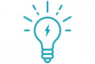 horsetooth blue icon of a lighbulb turning on